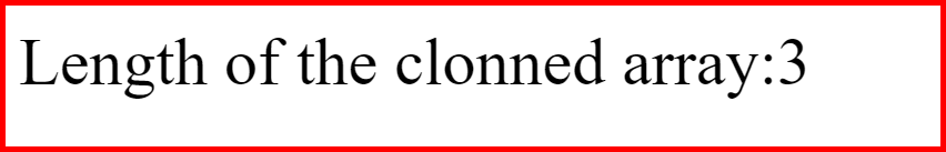 Picture showing the output of clonning an array using the spread operator in Javascript